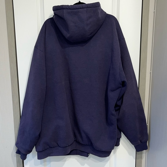 Carhartt Heavy Hoodie Mens 3XL Tall Blue J149 Mesh Lined Full Zip Workwear - Picture 5 of 6